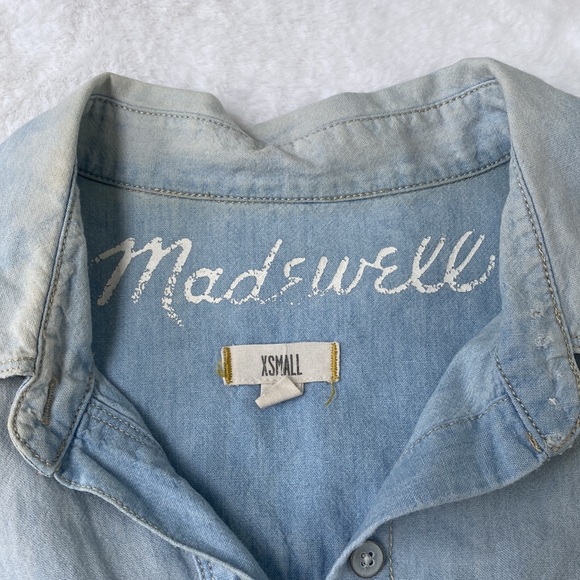 Madewell acid wash denim button down top - Picture 2 of 3